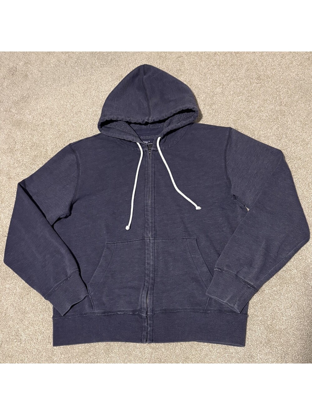 VTG GAP Mens Purple Full Zip Hoodie Fleece Lined Cotton Blend Sweatshirt, Sz M